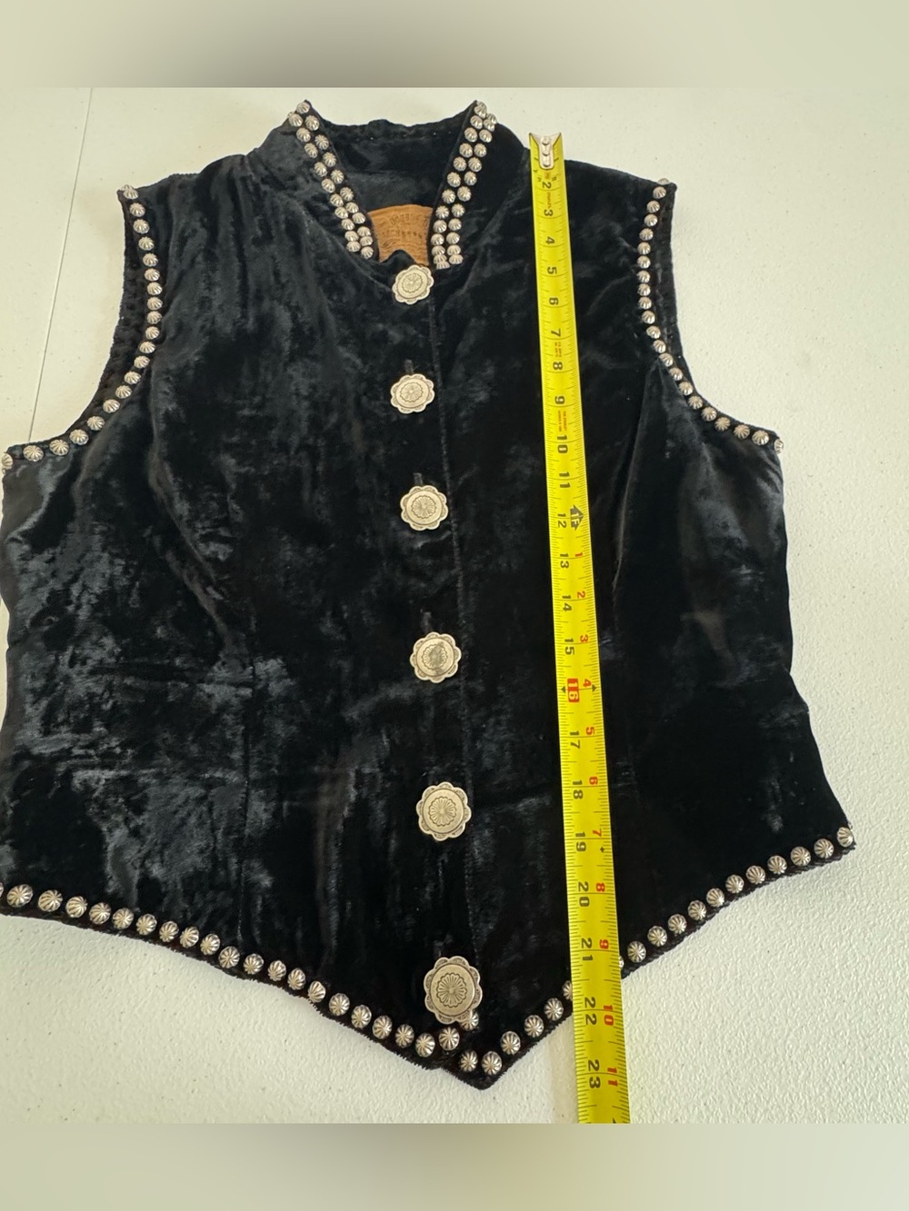 Double D Ranch Wear Black Velvet Vest Size M - Picture 10 of 11